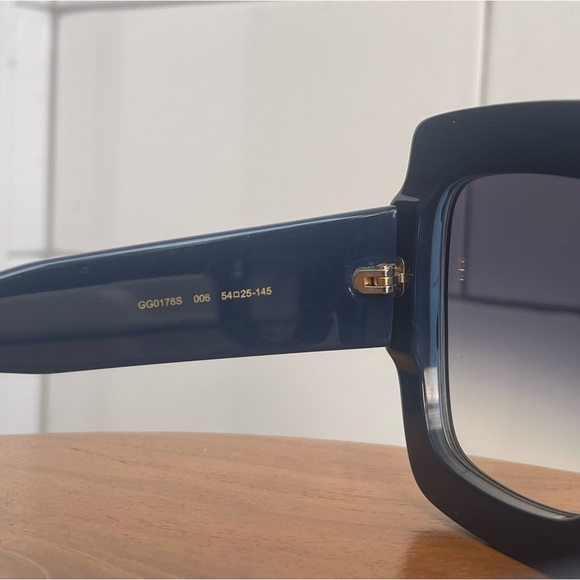 Authentic Gucci Oversized Sunglasses 0178s Blue - Picture 7 of 10